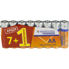 Батарейка АА щелочная 1.5V shrink 7+1шт [Аско.LR6.S7F1] АСКО-УКРЕМ