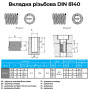 Резьбовая вставка пружинная DIN8140 M10x1 мелкий шаг 1мм L=1,5D нержавеющая сталь (3 шт.) [INRTRTR071010015V0] Volkel