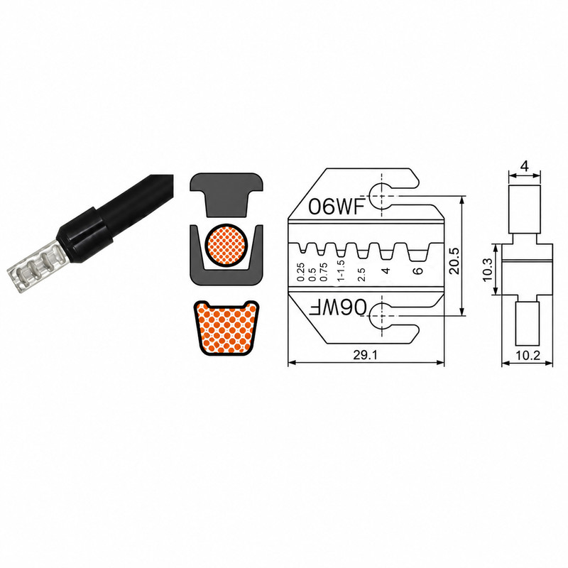 SN-06WF 0,25-6 мм.кв 24-10 AWG Комплект обтискного інструменту [(A4)SN-06WF-k] (кримпер) TACTIX