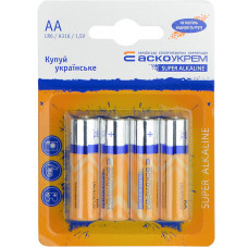 Батарейка АА щелочная 1.5V blister 4шт [Аско.LR6.BL4] АСКО-УКРЕМ