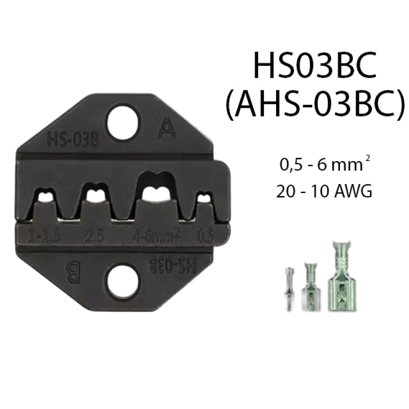 Матрица HS-03BC 0.5-6 мм.кв 20-10 AWG для кримпера серии HS [AHS-03BC] TACTIX