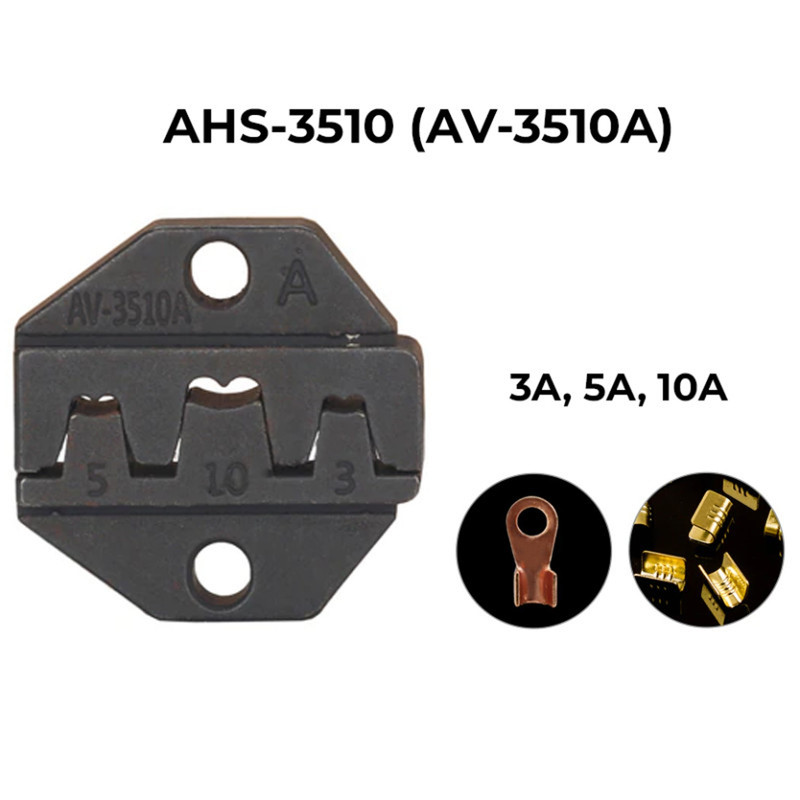 (AV)HS-3510 3A, 5A, 10A Комплект обтискного інструменту [AHS-3510-k] (кримпер) TACTIX
