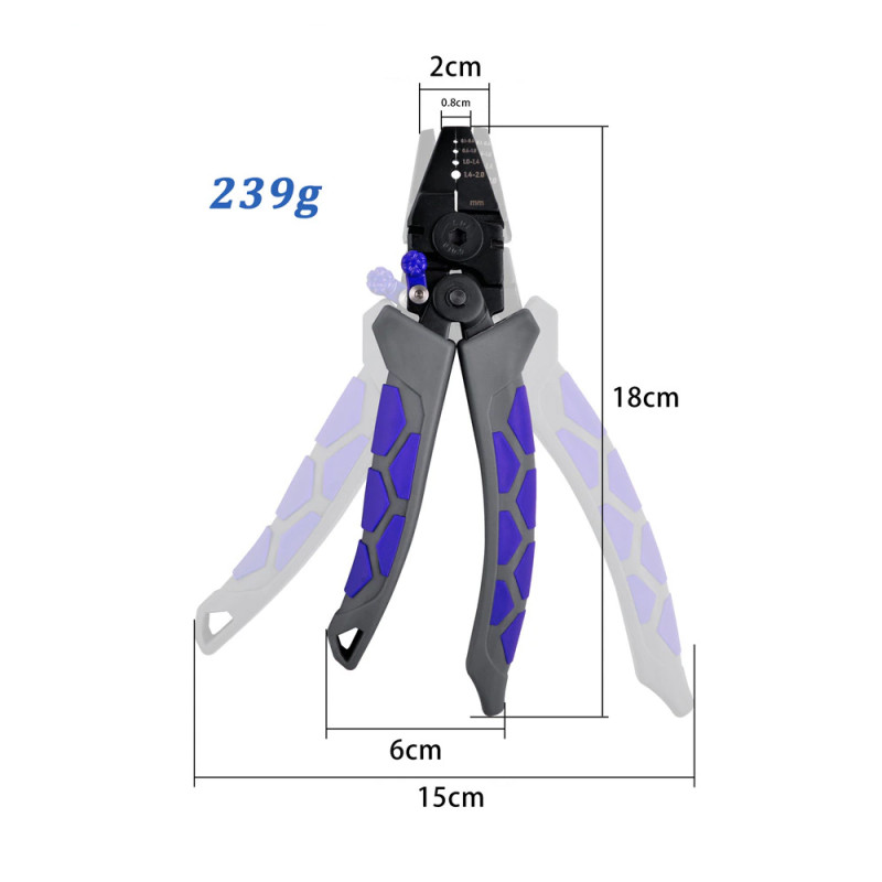 Обтискні кліщі (крімпер) для гільз Ø:1.5мм-6.0мм [DART.CLE4] TACTIX