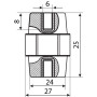 Изолятор-держатель силовой шины 6кВ высота 25мм М6 с болтом [A0150100001] SM25 АСКО