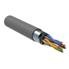 Кабель связи витая пара f/utp, кат.5E 4x2х24 (0,51мм) awg solid, pvc, 305м, серый, [lc1-c5e04-311]