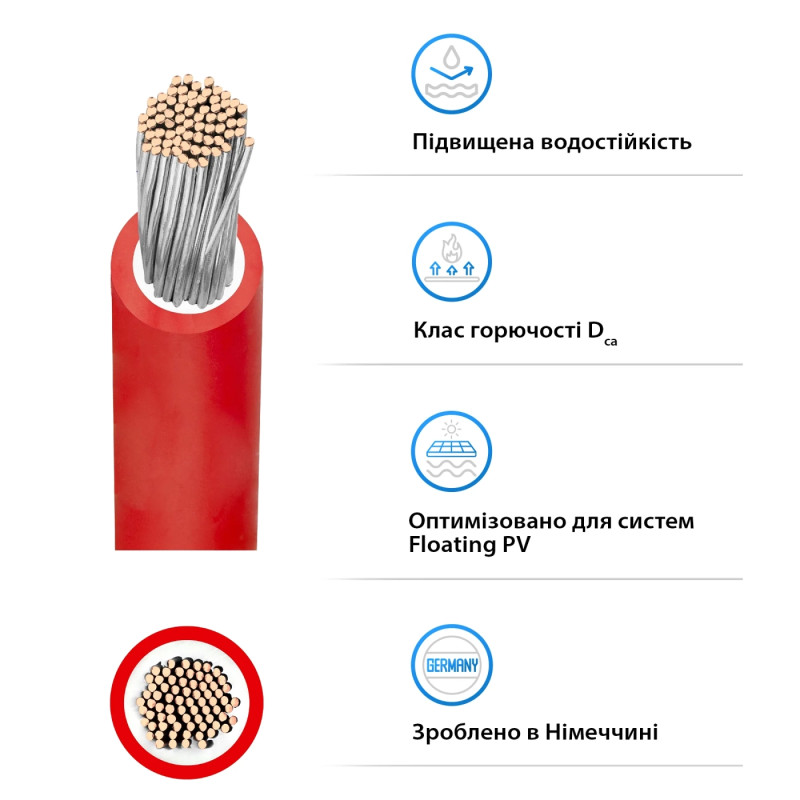 Кабель для солнечных панелей Solar DB+ 1х6 мм.кв KBE красный [730600015060QURT] мягкий одножильный-многопроволочный