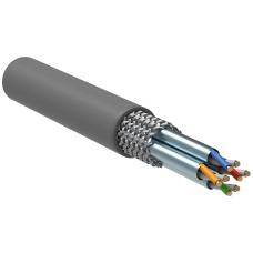 itk Кабель зв'язку вита пара S/ftp, кат.6A 4x2х23 (0,57мм) awg solid, pvc, 305м, сірий, іек [lc1-c6a04-611]