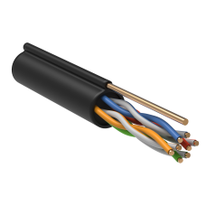 itk Кабель зв'язку вита пара u/utp, кат.5E 4х2х24 (0,51мм) awg, ldpe трос 1,2 мм, 305м, чорний, іек [lc3-c5e04-159]