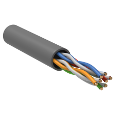 Кабель связи витая пара u/utp, кат.5E 4x2х24 (0,51мм) awg solid, lszh, 305м, серый, [lc1-c5e04-121]