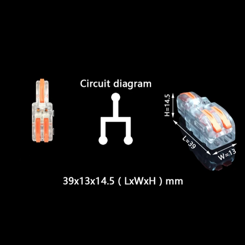 0,08-4мм.кв 32А 1⇒2 проходная наборная клемма 39х13х14,5мм [F12T] TACTIX оранжевый рычаг