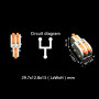 0,08-4мм.кв 32А 1⇒2 проходная наборная клемма 29,7х12,8х13мм [DF-12] TACTIX оранжевый рычаг