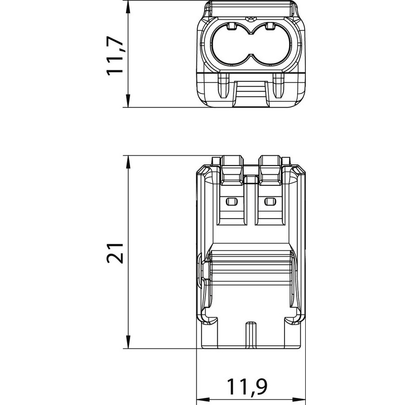 0,2-2,5мм,кв 24А 2⇒2 проходная одинарная клемма 11,9х21х11,7мм [2054450] OBO bettermann