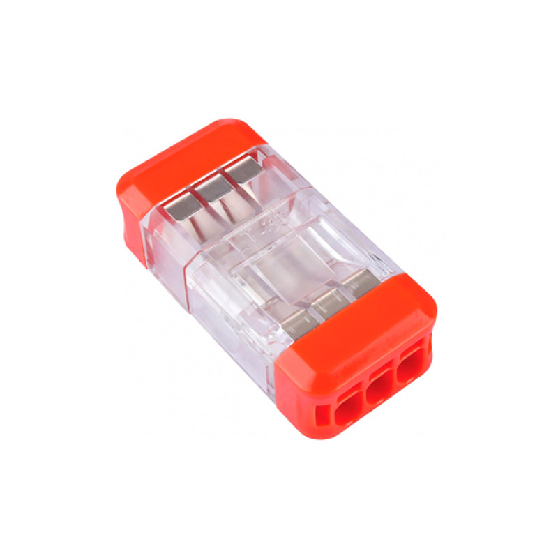 Набор клемма-коннектор 0,5-2,5мм.кв 24А 3х1⇒3х1 проходная одинарная 35х17х10,5мм (52шт) [CT33-52box] TACTIX