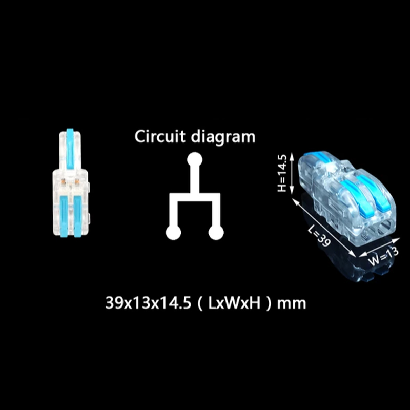 0,08-4мм.кв 32А 1⇒2 проходная наборная клемма 39х13х14,5мм [F12TB] TACTIX синий рычаг