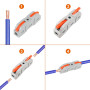0,08-4мм.кв 32А 1⇒1 проходная наборная клемма 39,5х9х14,5мм [P421Y] TACTIX желтый рычаг
