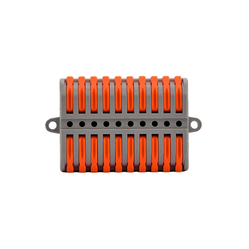 0,2-4мм.кв 32А 10x1⇒10x1 проходная одинарная клемма 40,3x14,5x53,6мм [A0130010216] DF-2-Y/2-10B АСКО оранжевый рычаг крепление 3,3мм