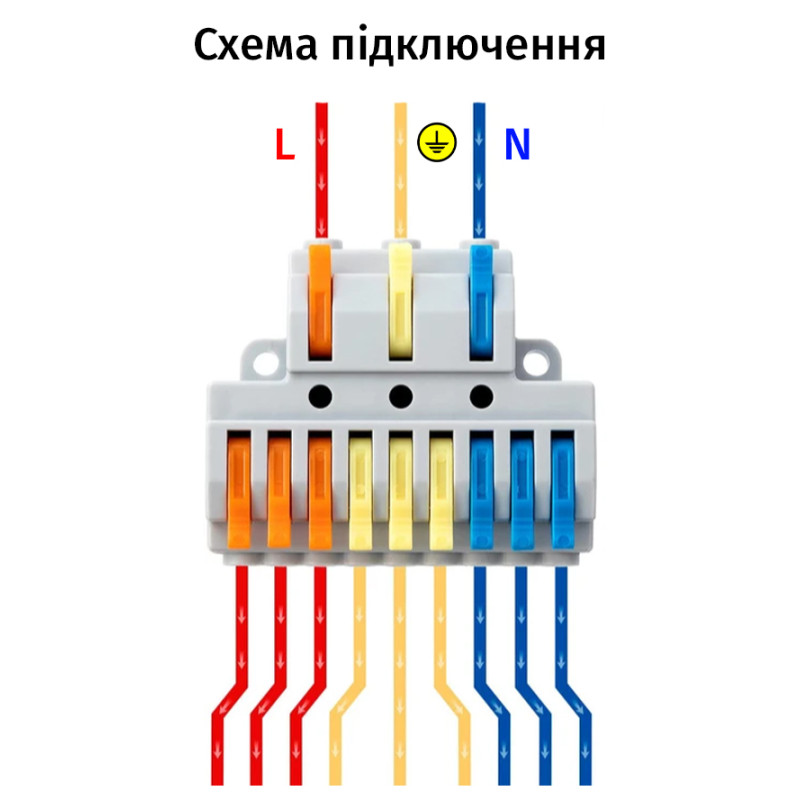 0,08-4мм.кв 32А 1⇒3+1⇒3+1⇒3 разветвляющая одинарная клемма 39х49х14,5мм [SPL-93] TACTIX цветные рычаги крепеж 3,1мм