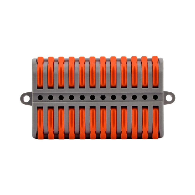 0,2-4мм.кв 32А 12x1⇒12x1 проходная одинарная клемма 40,3x14,5x63,6мм [A0130010217] DF-2-Y/2-12B АСКО оранжевый рычаг крепление 3,3мм