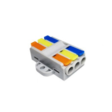 0,5-6мм.кв 41А 3х1⇒3х1 проходная одинарная клемма 39х34х13,5мм [226-3Pc] TACTIX цветные рычаги крепеж 3,5мм