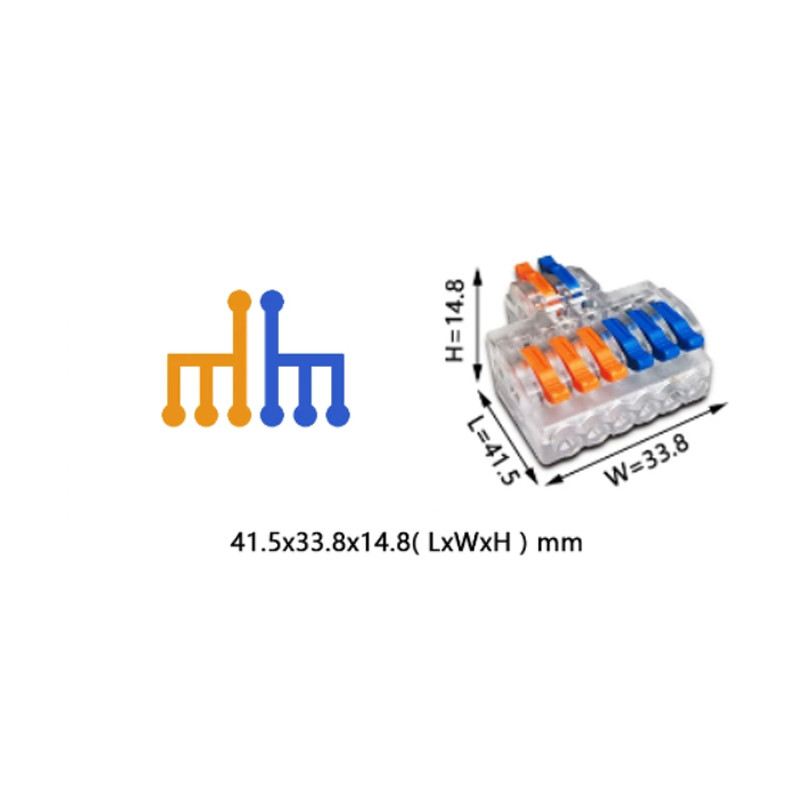 0,08-4мм.кв 32А 1⇒3+1⇒3 разветвляющая одинарная клемма 41,5х33,8х14,8мм [KV426T] TACTIX цветные рычаги крепеж 3,1мм