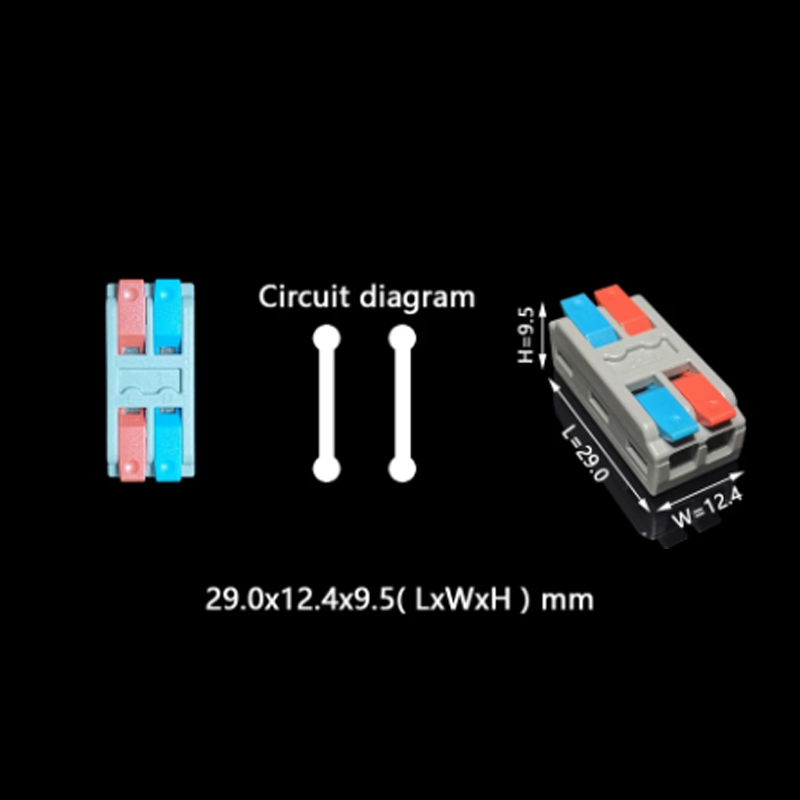 0,5-4мм.кв 32А 2х1⇒2х1 проходная одинарная клемма 29х12,4х9,5мм [CT2] TACTIX цветные рычаги