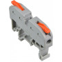 1-4мм.кв 32А 1⇒1 проходная одинарная клемма на DIN-рейку 42,7х30,5х8мм [A0130010113] PCT-211 АСКО оранжевый рычаг