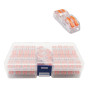 Набор клемм 0,08-4мм.кв 32А 2х1⇒2х1 проходная одинарная 39х13х14,5мм (38шт) [CT422T-38box] TACTIX оранжевый рычаг