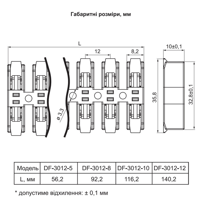 0,2-4мм.кв 32А 10x1⇒10x1 проходная одинарная клемма 35,8x10x116,2мм [A0130010210] DF-3012-10 АСКО оранжевый рычаг крепление 3,3мм