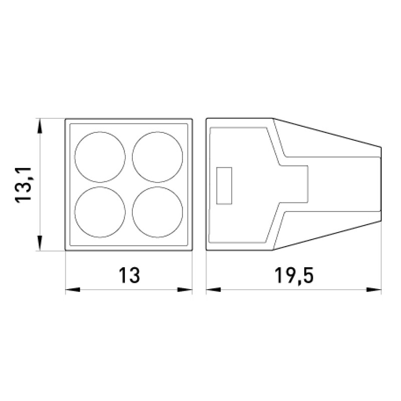 1-2,5мм.кв 24А 1⇒3 соединительная одинарная клемма 13х19,5х13,1мм [p0670002] e.lc.pro.ac.4 E.NEXT черная вставка