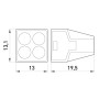 1-2,5мм.кв 24А 1⇒3 соединительная одинарная клемма 13х19,5х13,1мм [p0670002] e.lc.pro.ac.4 E.NEXT черная вставка