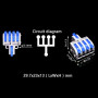 0,08-4мм.кв 32А 1⇒4 проходная наборная клемма 29,7х23х13мм [DF-14B] TACTIX синий рычаг крепеж 3,1мм
