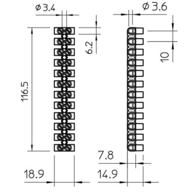 12Р 41А 6мм.кв Клемна колодка біла [2056224] OBO bettermann