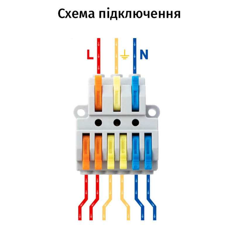 Набор клемм 0,08-4мм.кв 32А 1⇒3+1⇒3+1⇒3 разветвляющая одинарная 41,5х33,8х14,8мм (12шт) [KV436c-12box] TACTIX цветные рычаги