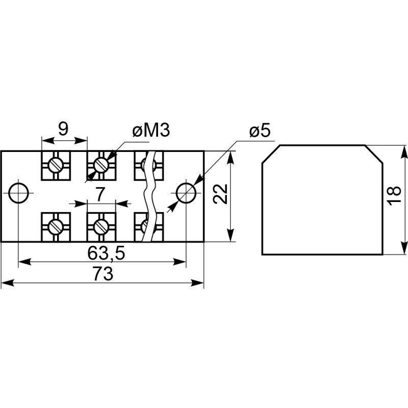6P 15A 600V Клеммная колодка в корпусе [A0130050004] TB1506 АСКО