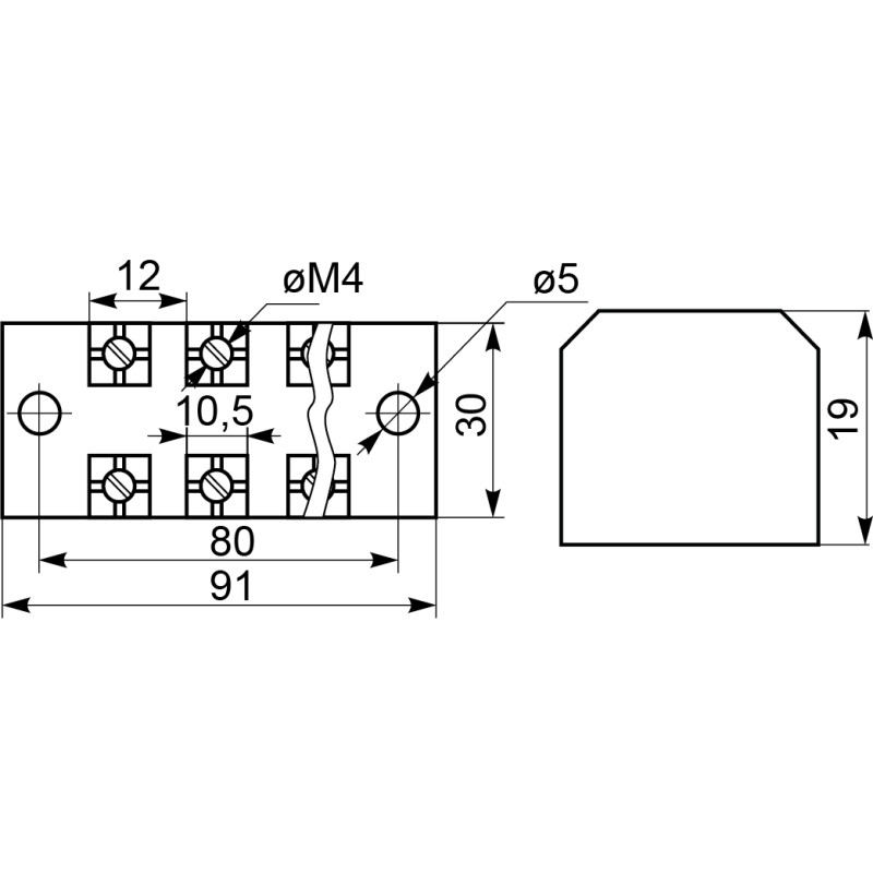 6P 35A 600V Клемна колодка в корпусі [A0130050015] TB3506 АСКО