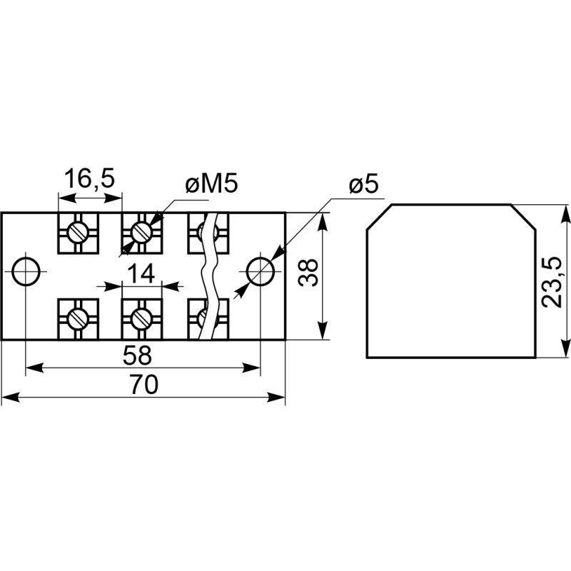 3P 45A 600V Клемна колодка в корпусі [A0130050017] TB4503 АСКО