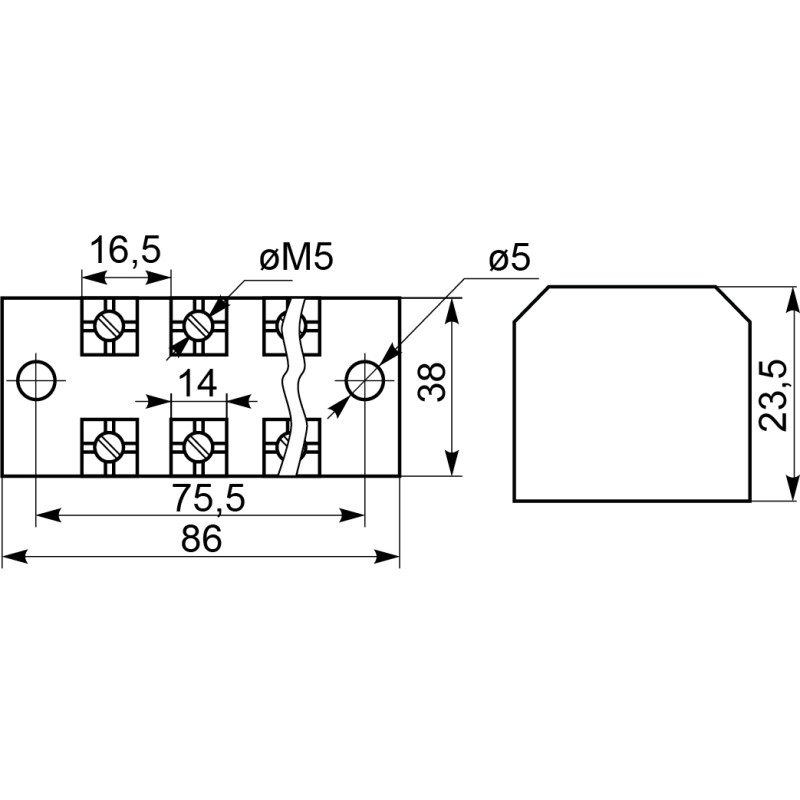 4P 45A 600V Клемна колодка в корпусі [A0130050018] TB4504 АСКО