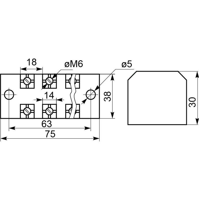 3P 60A 600V Клемна колодка в корпусі [A0130050022] TB6003 АСКО