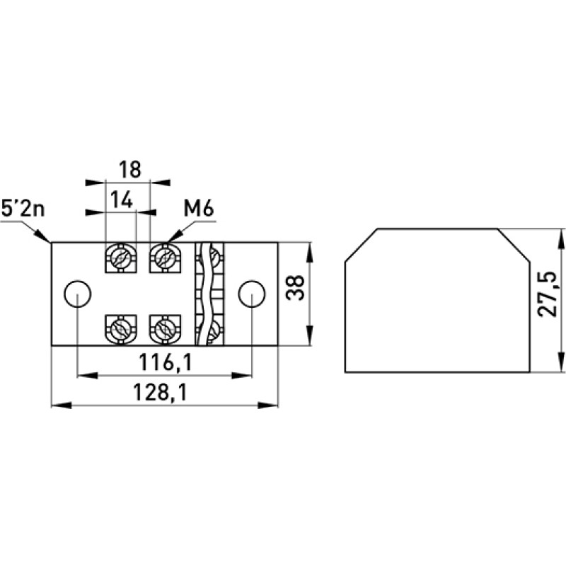 6P 60A 600V Клемна колодка в корпусі [p056021] e.tc.protect.60.6 E.NEXT