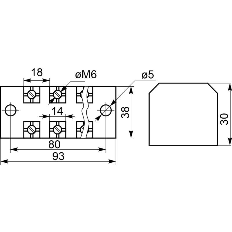 4P 60A 600V Клемна колодка в корпусі [A0130050023] TB6004 АСКО