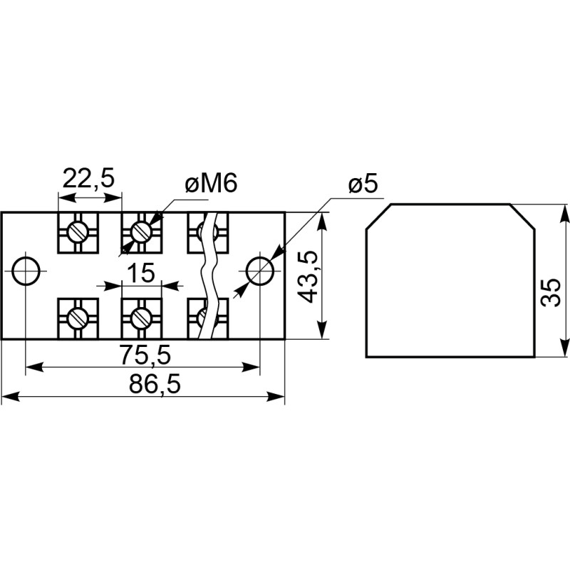 3P 100A 600V Клеммная колодка в корпусе [A0130050025] TB1003 АСКО