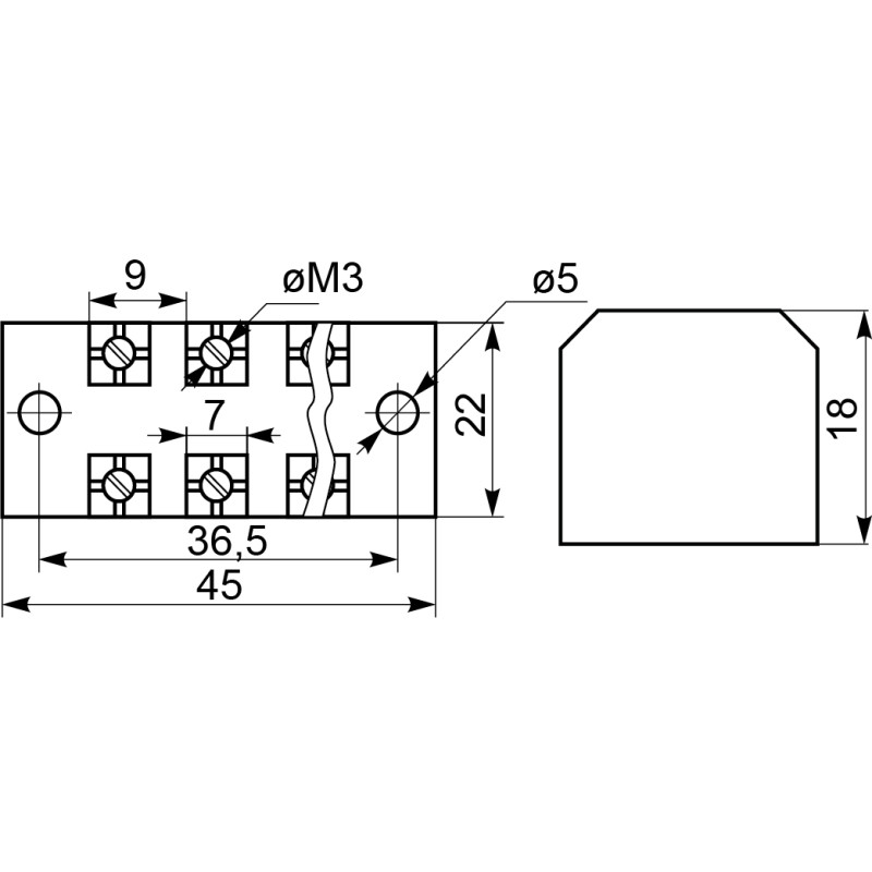 3P 15A 600V Клемна колодка в корпусі [A0130050001] TB1503 АСКО