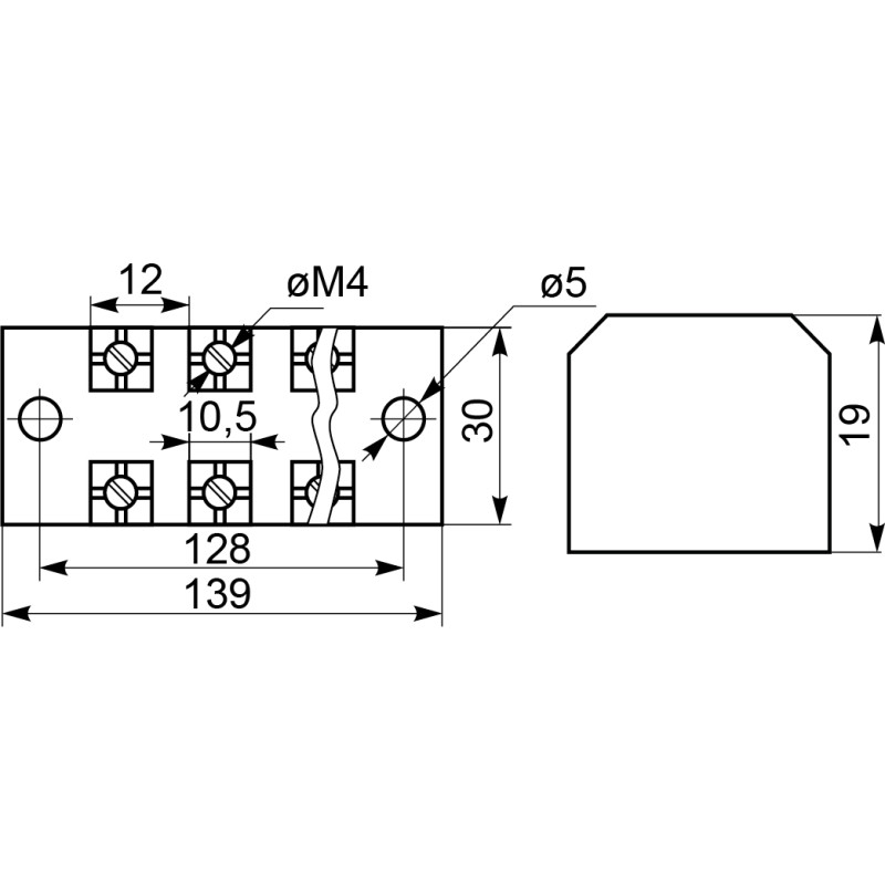 10P 25A 600V Клеммная колодка в корпусе [A0130050011] TB2510 АСКО