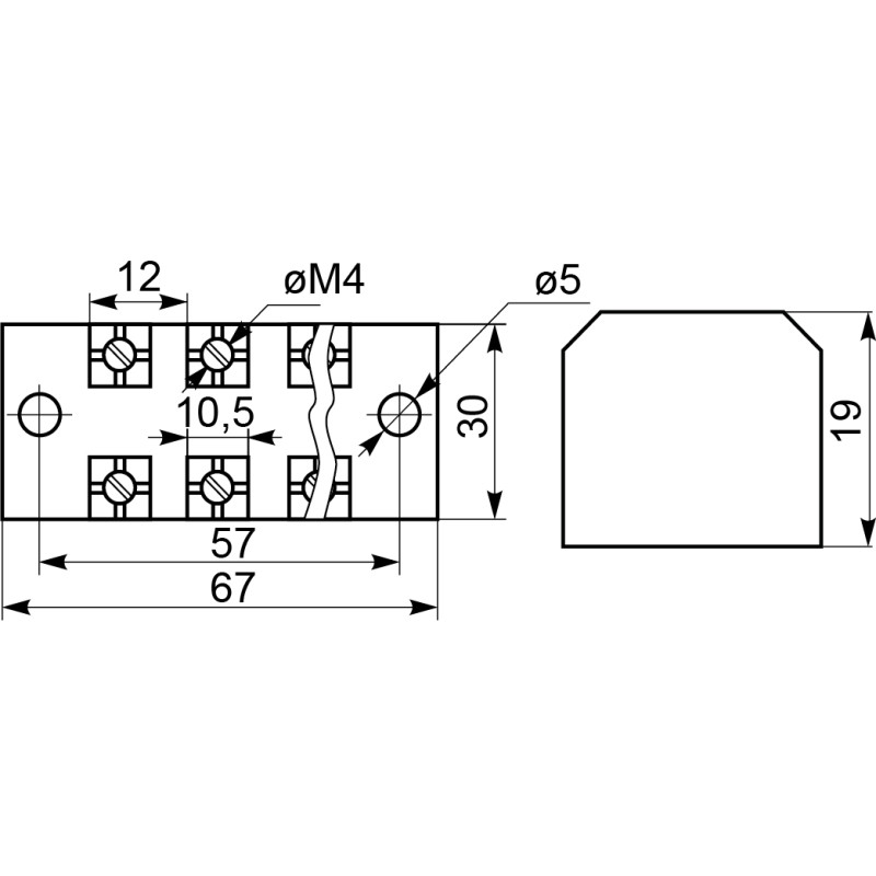 4P 35A 600V Клемна колодка в корпусі [A0130050014] TB3504 АСКО