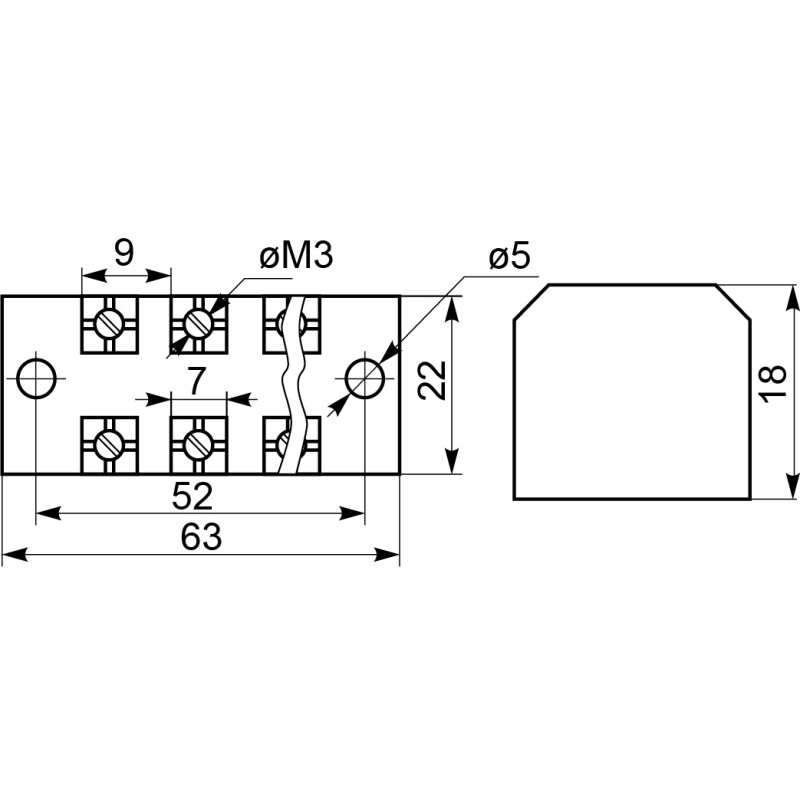 5P 15A 600V Клемна колодка в корпусі [A0130050003] TB1505 АСКО