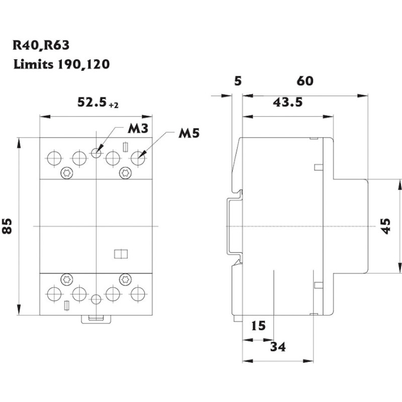 Контактор модульный 4P 40А 4NO AC [2463411] R 40-40 ETI