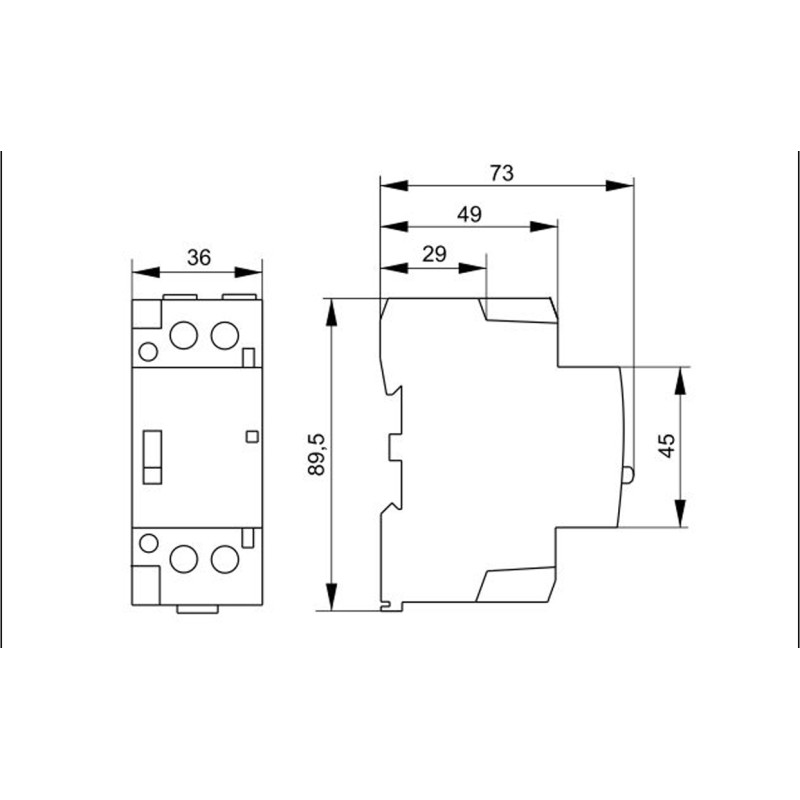 Контактор модульний з ручним керуванням 2P 63A 2NO 230V [MKK12-63-20] КМ63-20МР УЕК