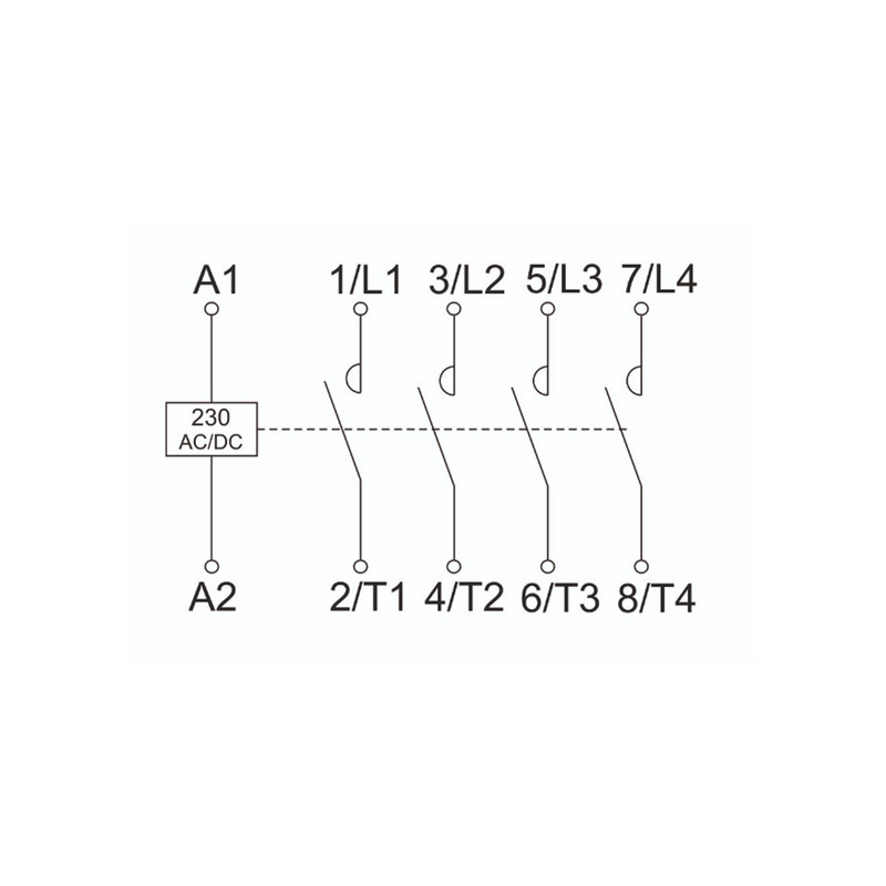 Контактор модульний 4P 63A 4NO 400V AC/DC [MKK21-63-40-U] КМ63-40М УЕК