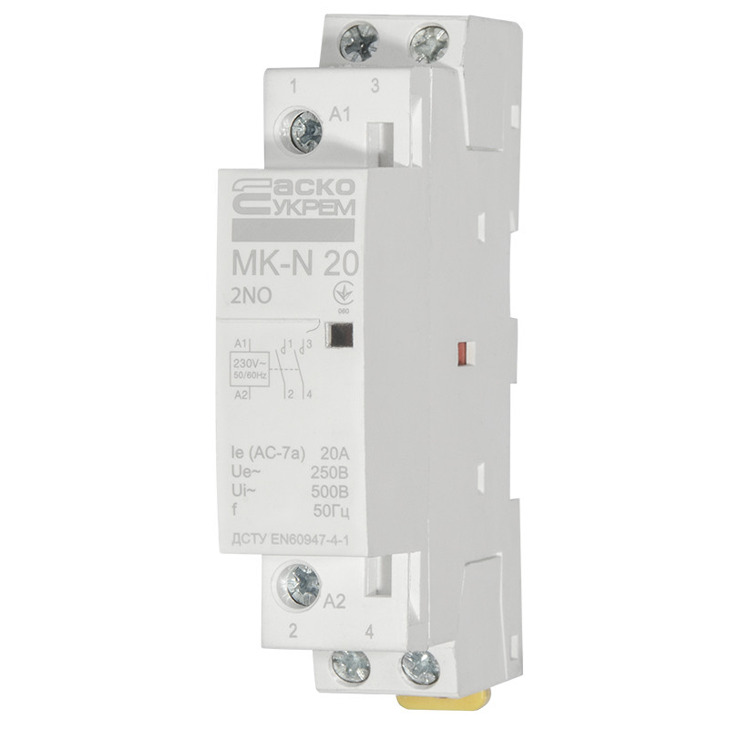 Контактор модульный 2P 20A 2NO 220V [A0040030024] MK-N АСКО