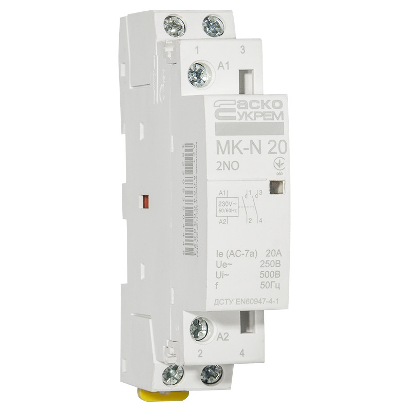 Контактор модульный 2P 20A 2NO 220V [A0040030024] MK-N АСКО